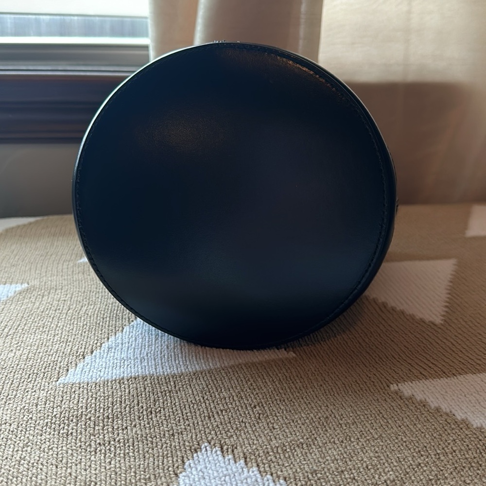 Marni Tropicalia Small Bucket Bag in black leather and raffia-effect fabric - Picture 5 of 11